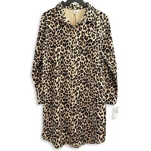 Nordstrom Flannel Nightgown Women M Animal Print Leisurewear Cozy Sleepwear NWT